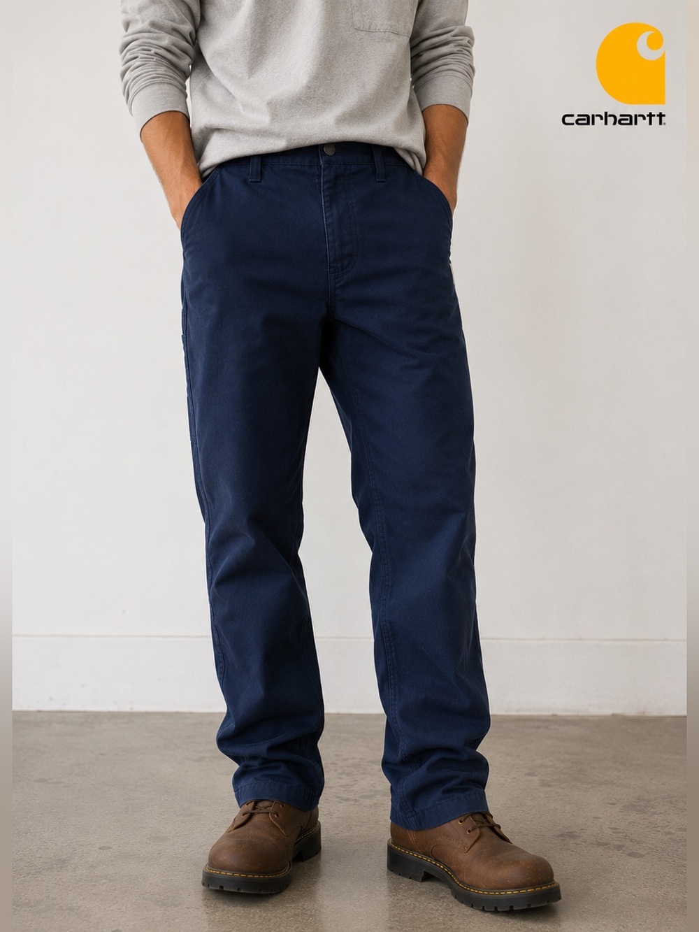 Carhartt Ripstop Utility Work Pants Navy Blue Men’s Size 36x28 Relaxed Fit